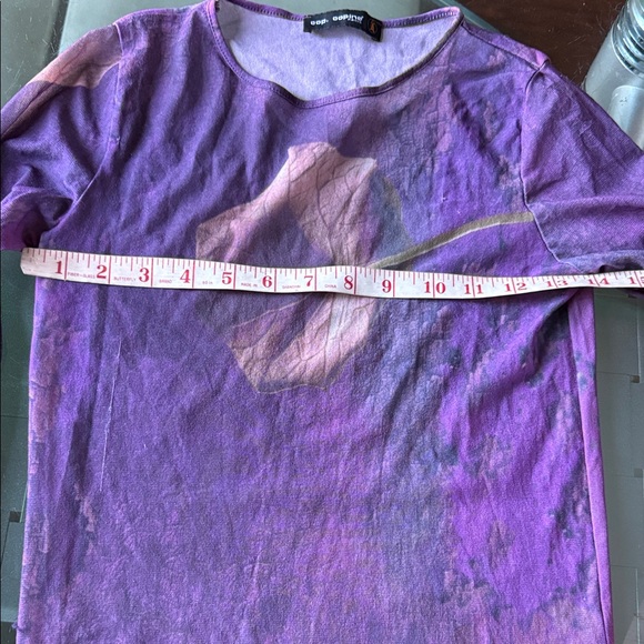 Cop.Copine Purple Leaf Long Sleeve Mesh Top - - Picture 8 of 10